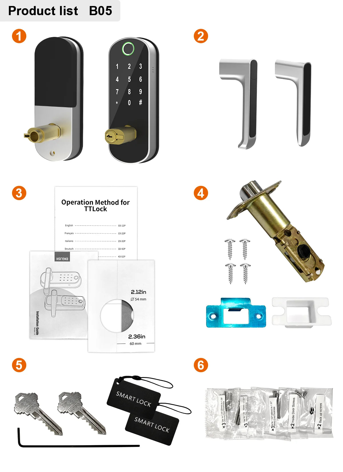 Smart Fingerprint Door Lock App Remote Control Keyless