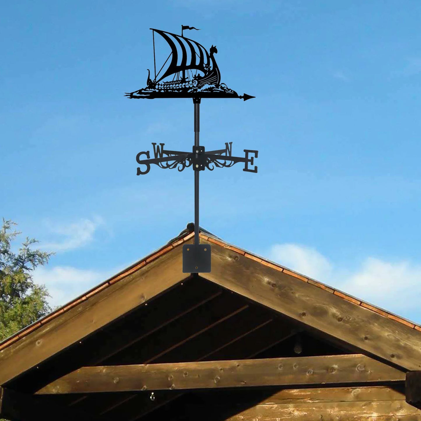 Metal Sailboat Wind Vane, Roof & Garden Decoration