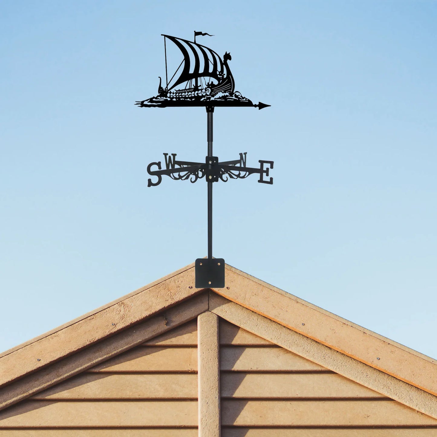 Metal Sailboat Wind Vane, Roof & Garden Decoration