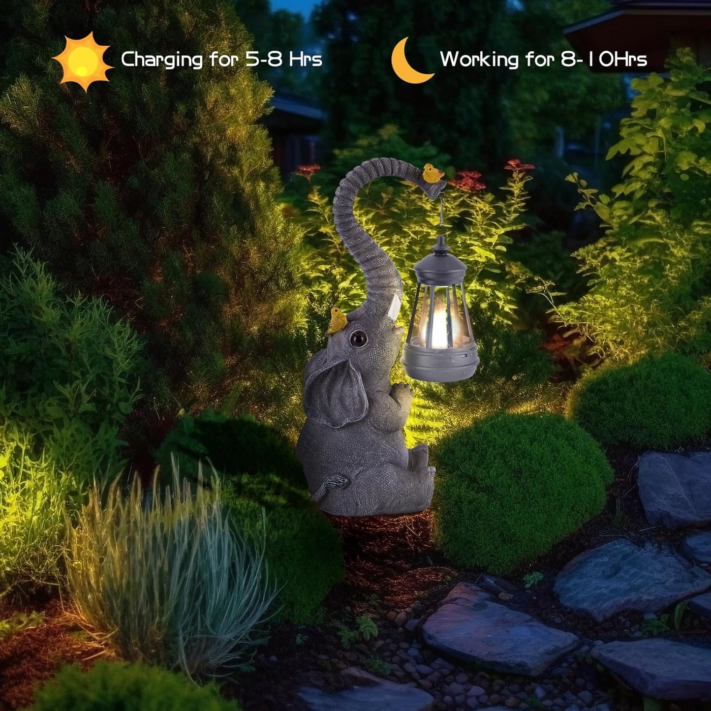 Solar Outdoor Garden Statues Lights