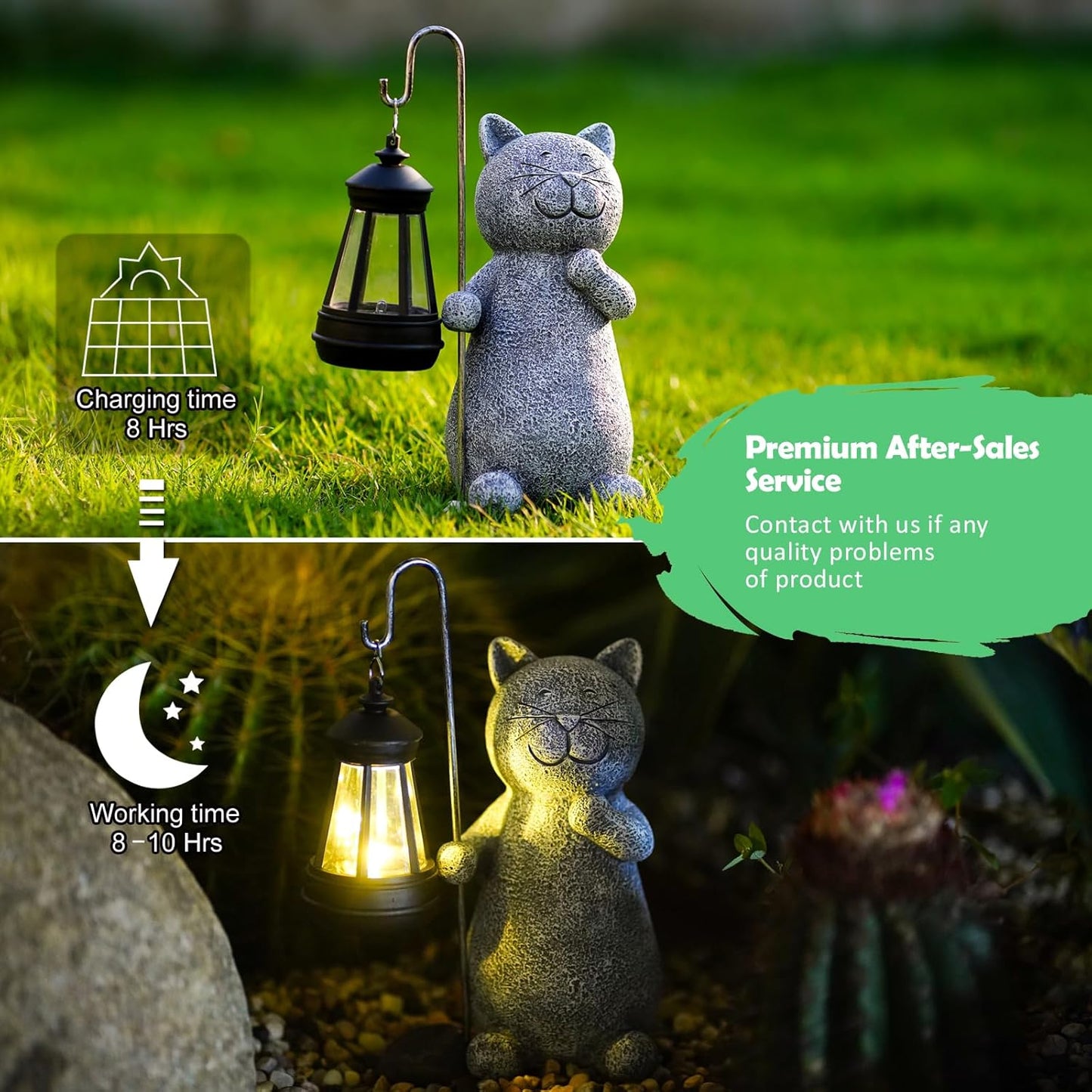 Solar Garden Decor Statues Figurine