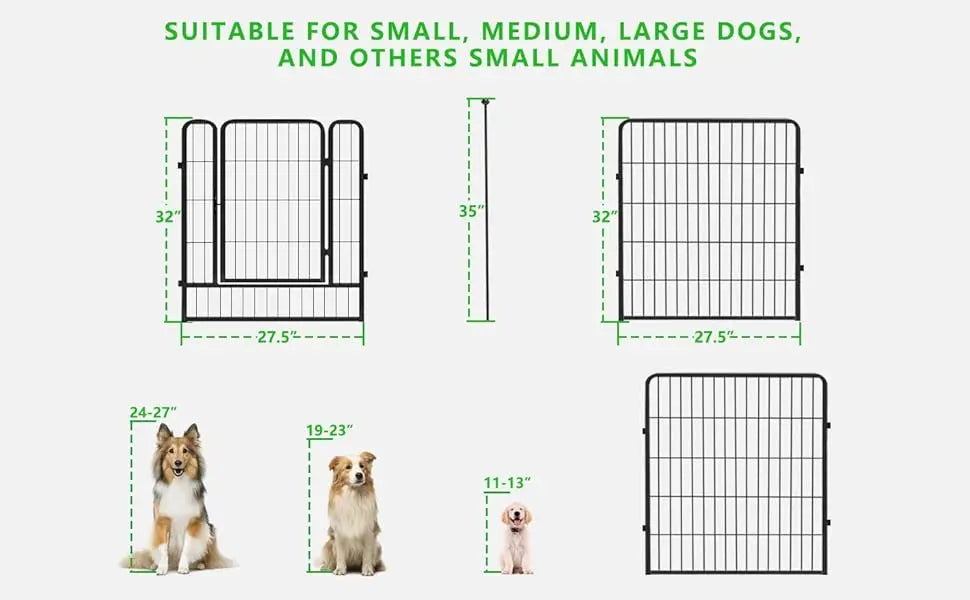 Garden Metal Fence 46ft (L)×32in(H) 20 Panels Heavy