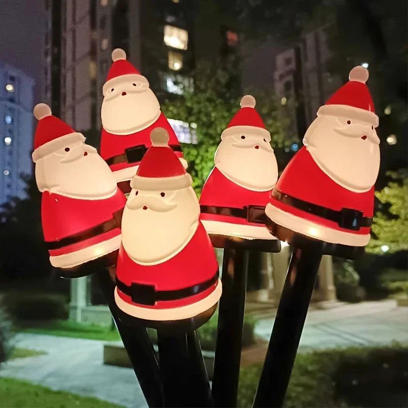 Christmas Santa Lawn Lights, Waterproof Decorative Lamps for Yard & Pathway