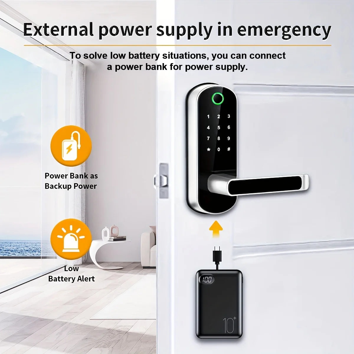 Smart Fingerprint Door Lock App Remote Control Keyless