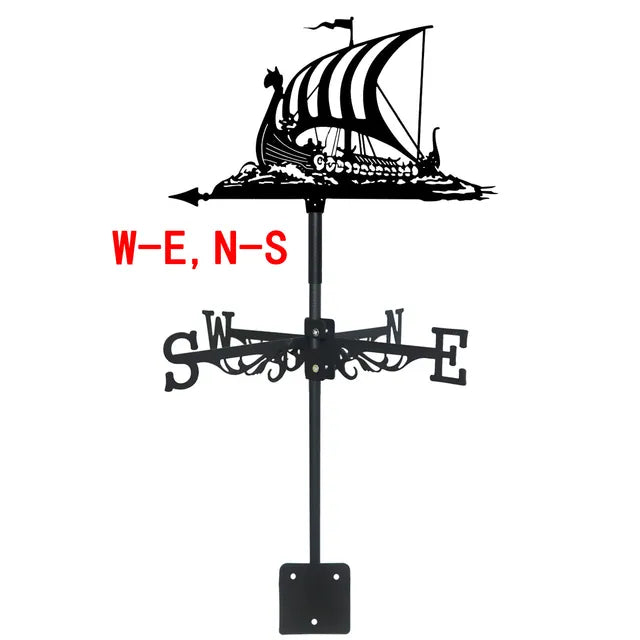 Metal Sailboat Wind Vane, Roof & Garden Decoration