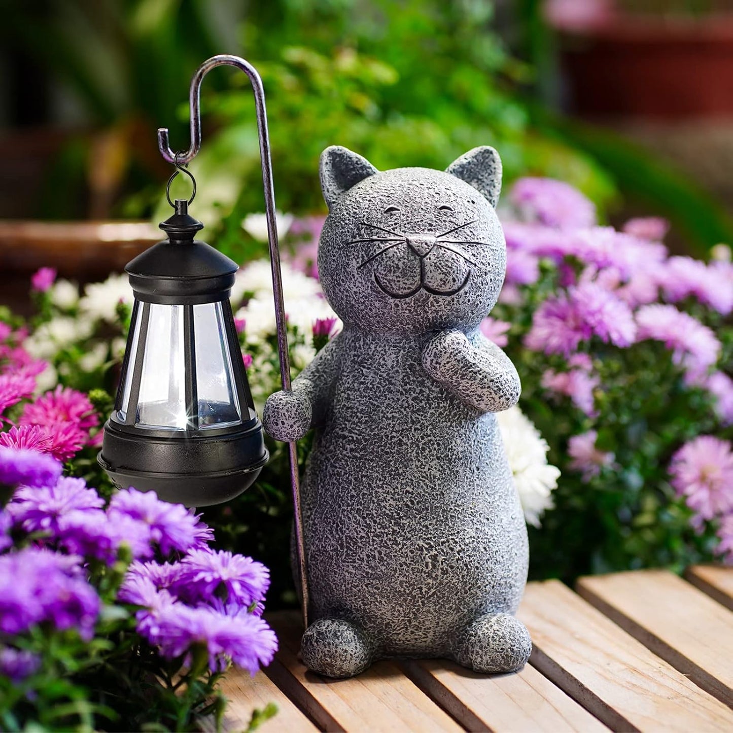 Solar Garden Decor Statues Figurine