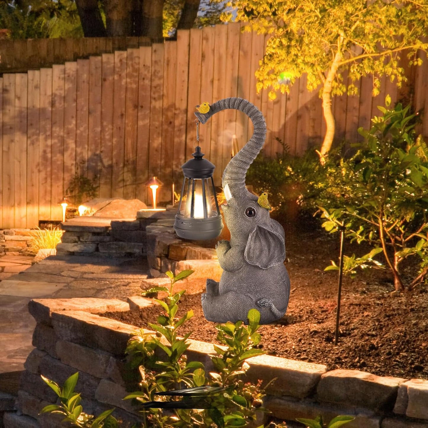 Solar Outdoor Garden Statues Lights