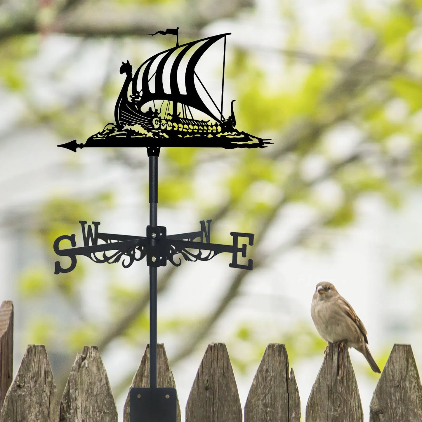 Metal Sailboat Wind Vane, Roof & Garden Decoration