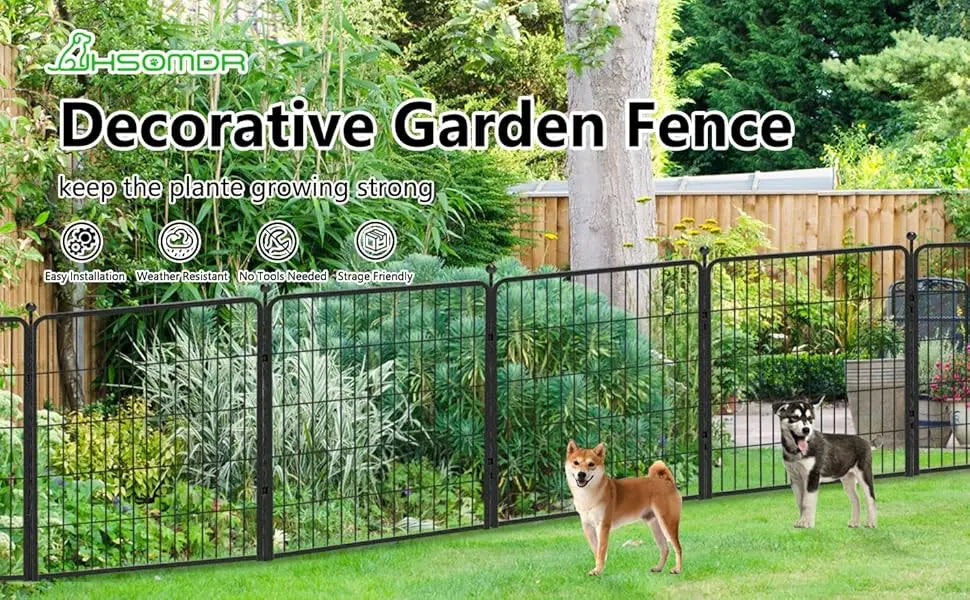 Garden Metal Fence 46ft (L)×32in(H) 20 Panels Heavy