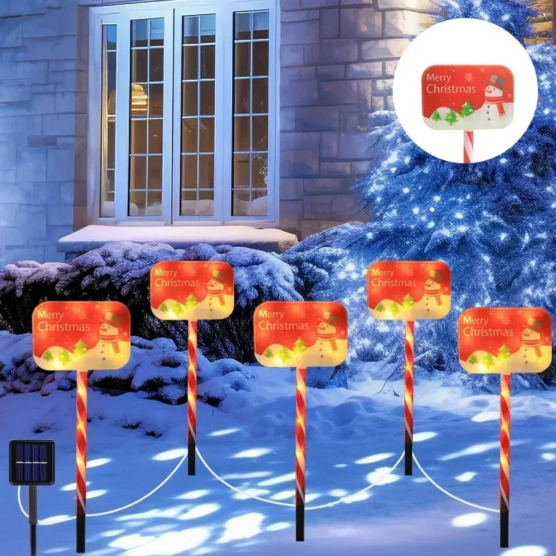 Christmas Santa Lawn Lights, Waterproof Decorative Lamps for Yard & Pathway