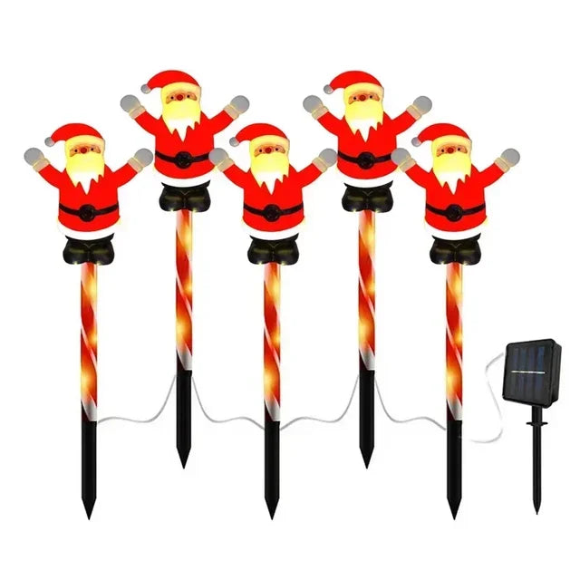 Christmas Santa Lawn Lights, Waterproof Decorative Lamps for Yard & Pathway