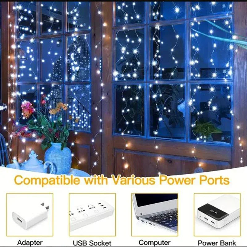 Outdoor LED Curtain Lights - Waterproof Rainbow Festival Decoration