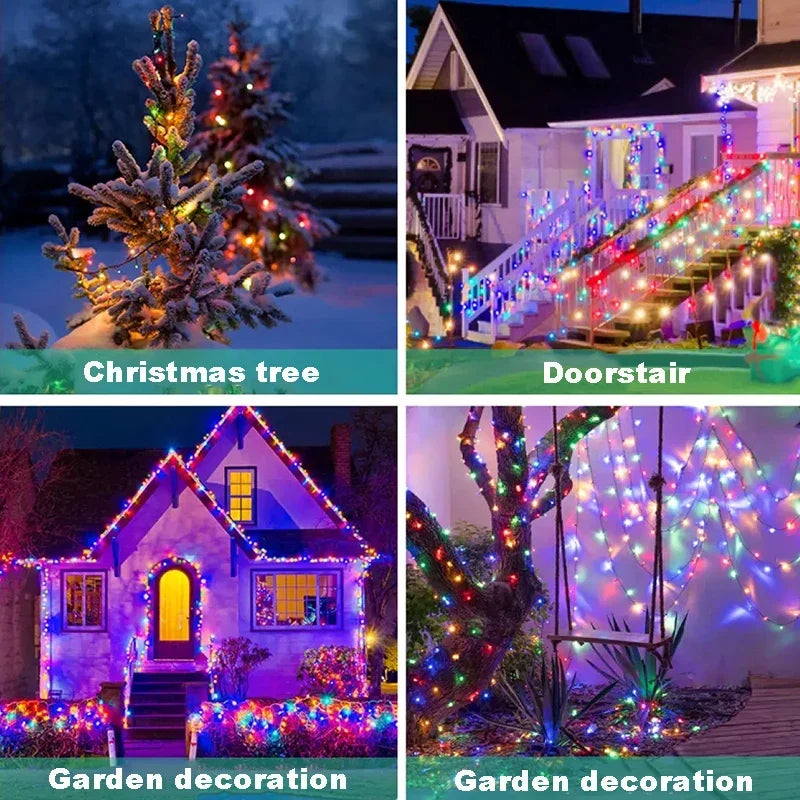 Outdoor LED Curtain Lights - Waterproof Rainbow Festival Decoration