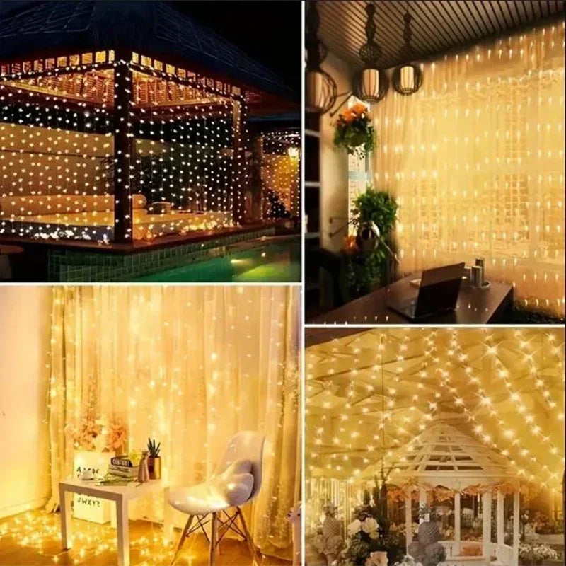 Outdoor LED Curtain Lights - Waterproof Rainbow Festival Decoration