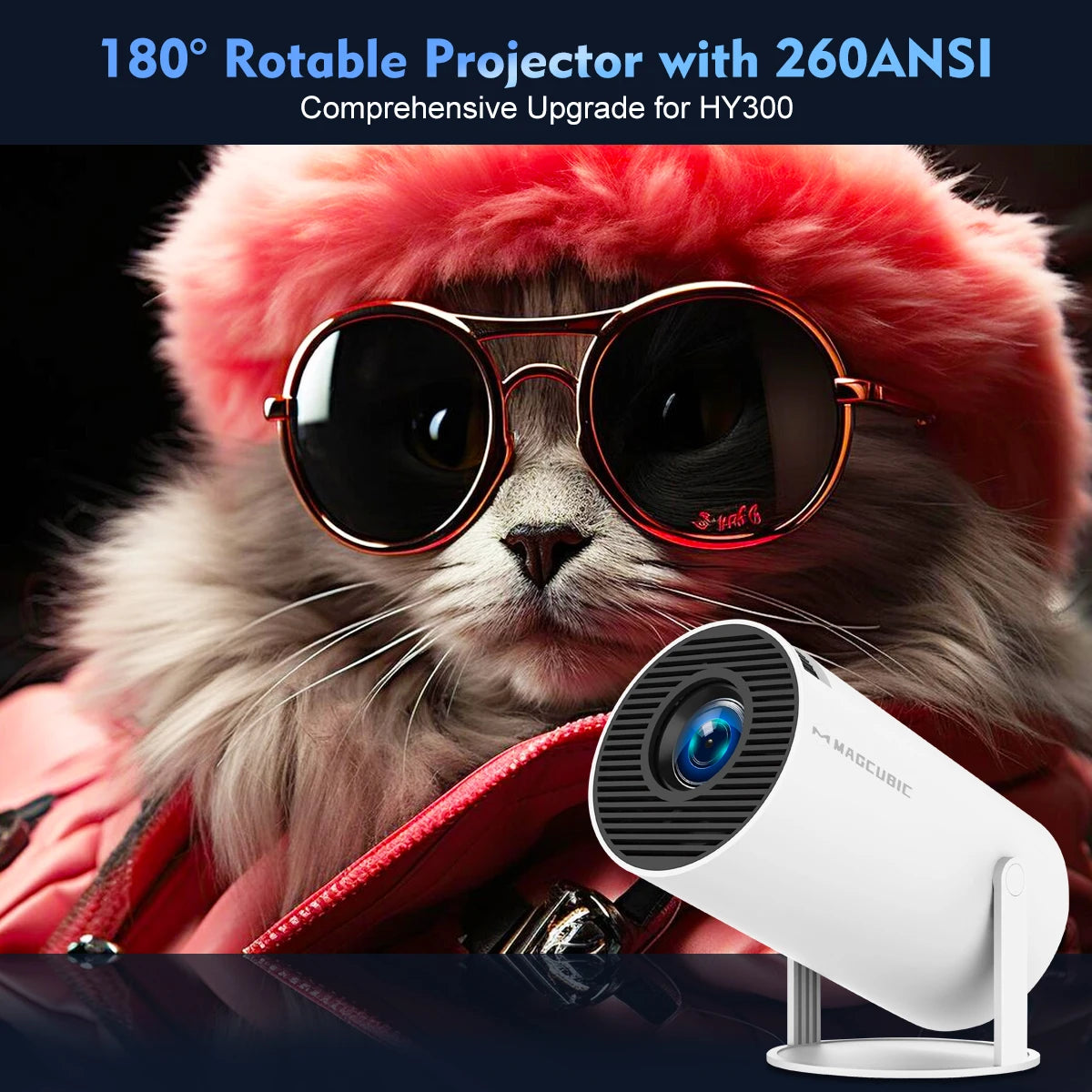 Projector HY300 Pro 4K Android 11 Dual Wifi6