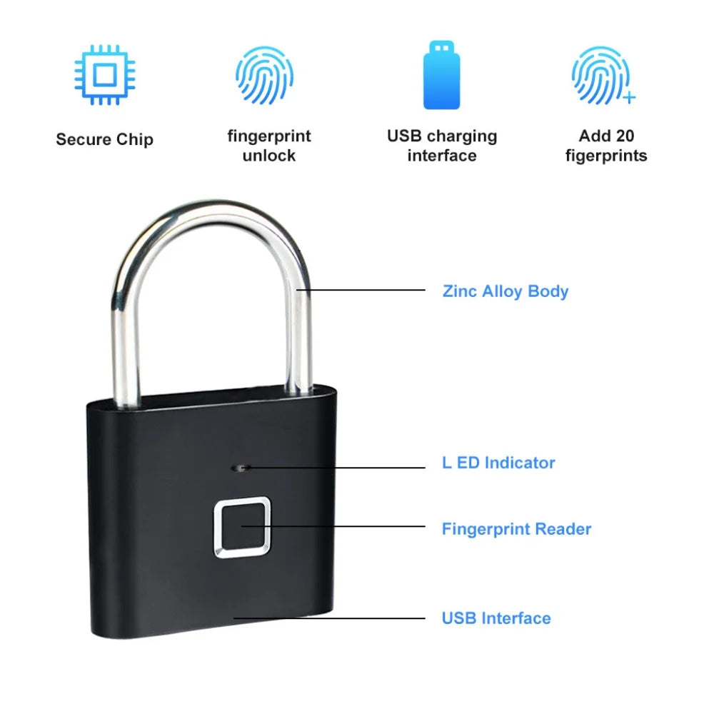 Keyless Smart USB Charging Fingerprint