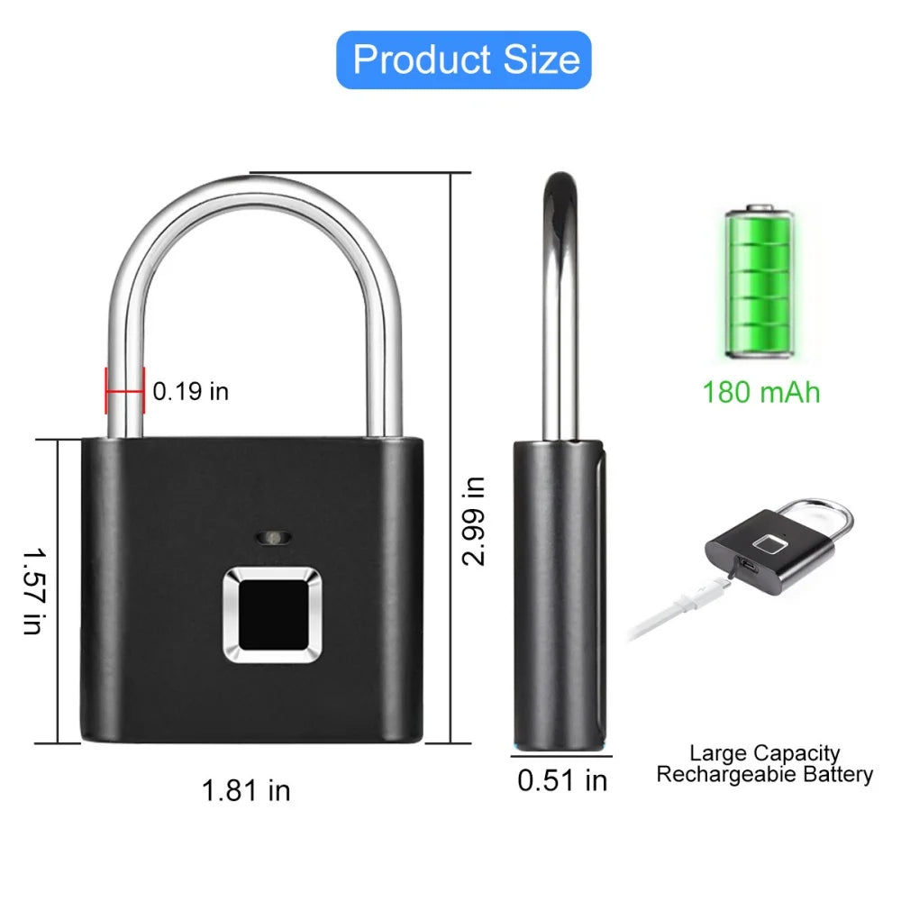 Keyless Smart USB Charging Fingerprint