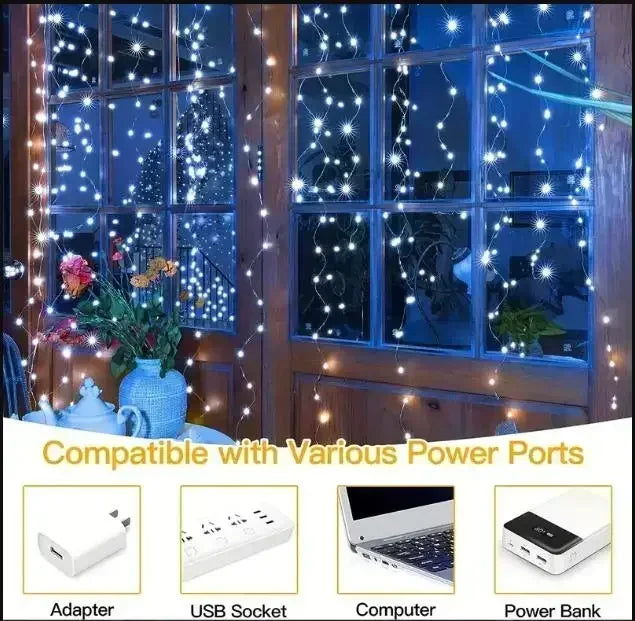 Outdoor LED Curtain Lights - Waterproof Rainbow Festival Decoration