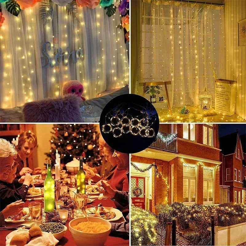 Outdoor LED Curtain Lights - Waterproof Rainbow Festival Decoration