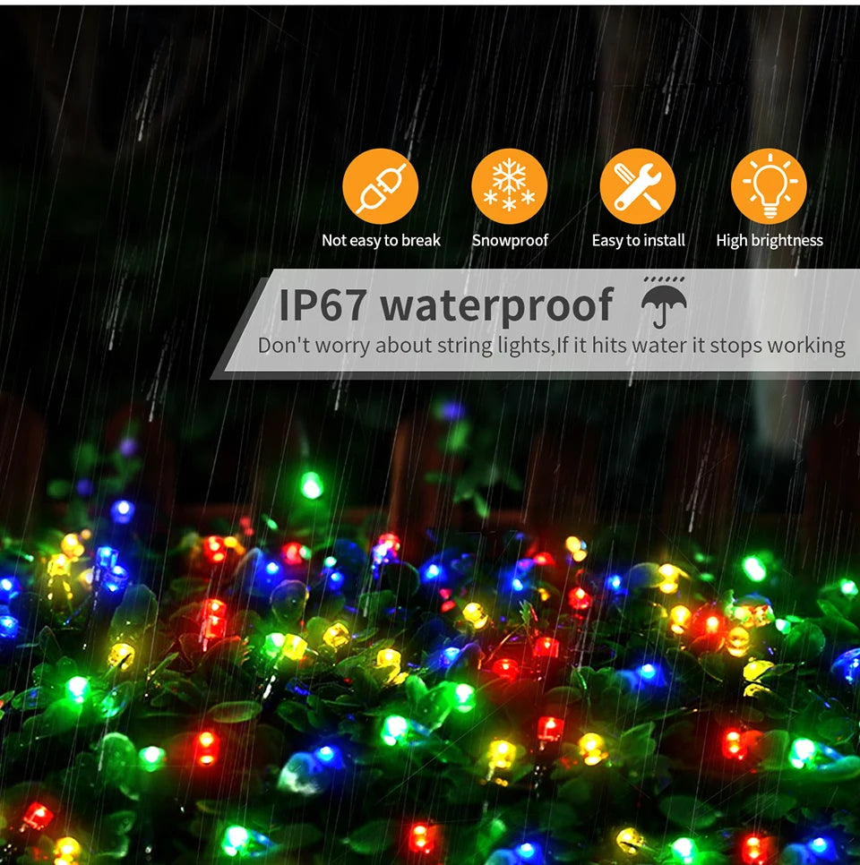 10-100M Waterproof LED String Lights - Outdoor Holiday & Party Decor