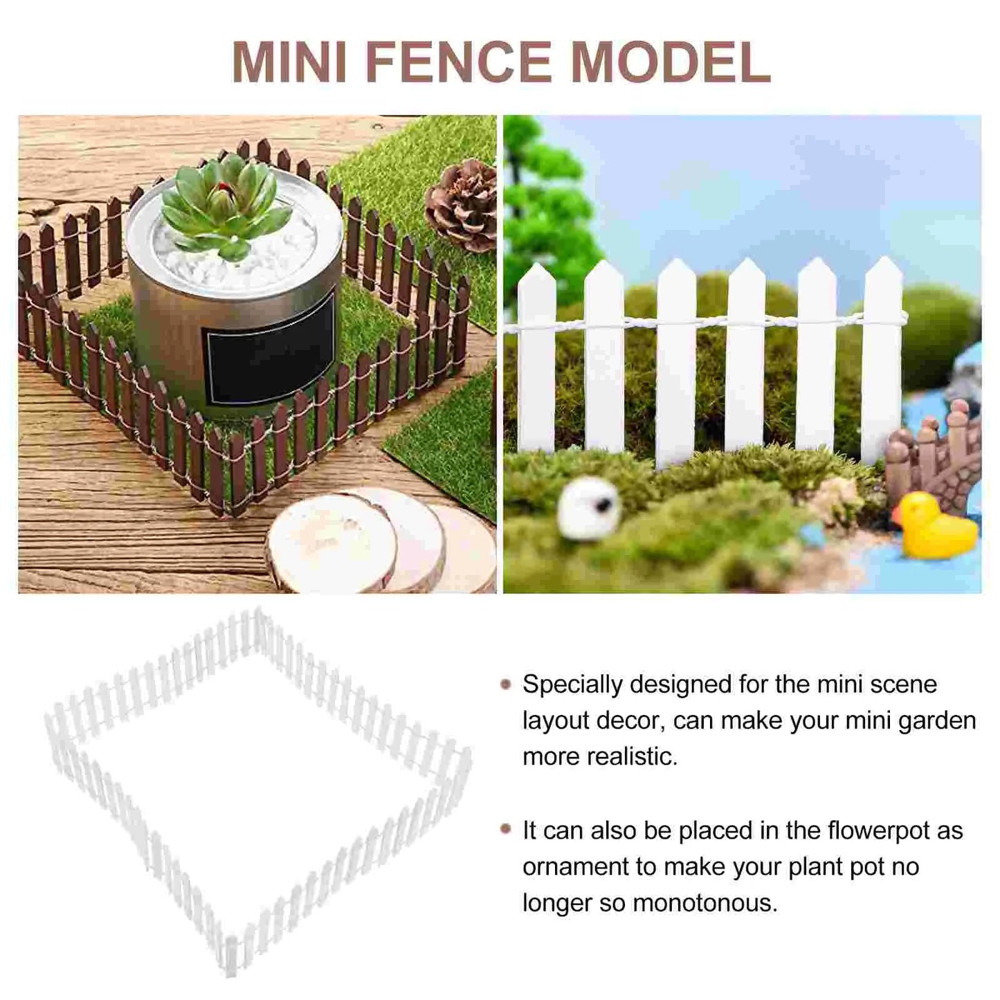 Fence Garden Barrier Iron Wooden Plastic Exterior Grating for Flower Beds Outdoor