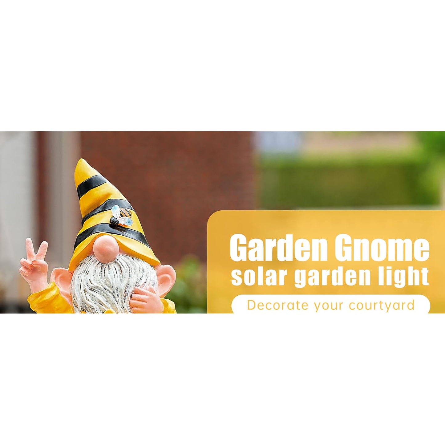 Garden Gnome Sculptures & Statues Resin Summer Bee Gnome with Sunflower