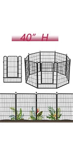 Garden Metal Fence 46ft (L)×32in(H) 20 Panels Heavy