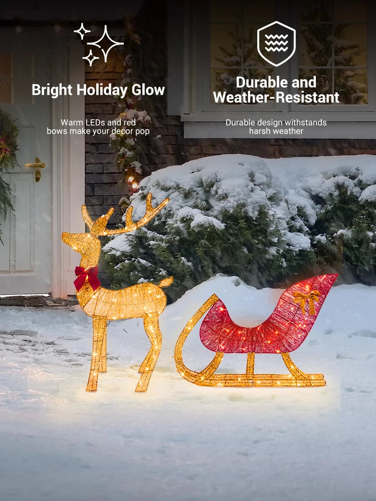 Outdoor Christmas Deer Family Decorations