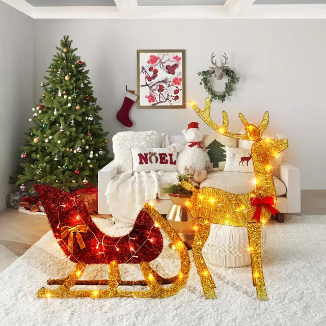 Outdoor Christmas Deer Family Decorations