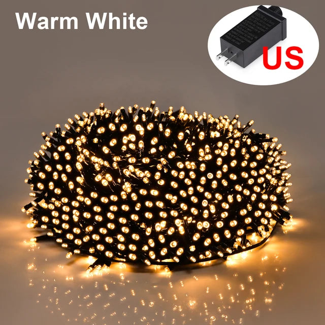 10-100M Waterproof LED String Lights - Outdoor Holiday & Party Decor