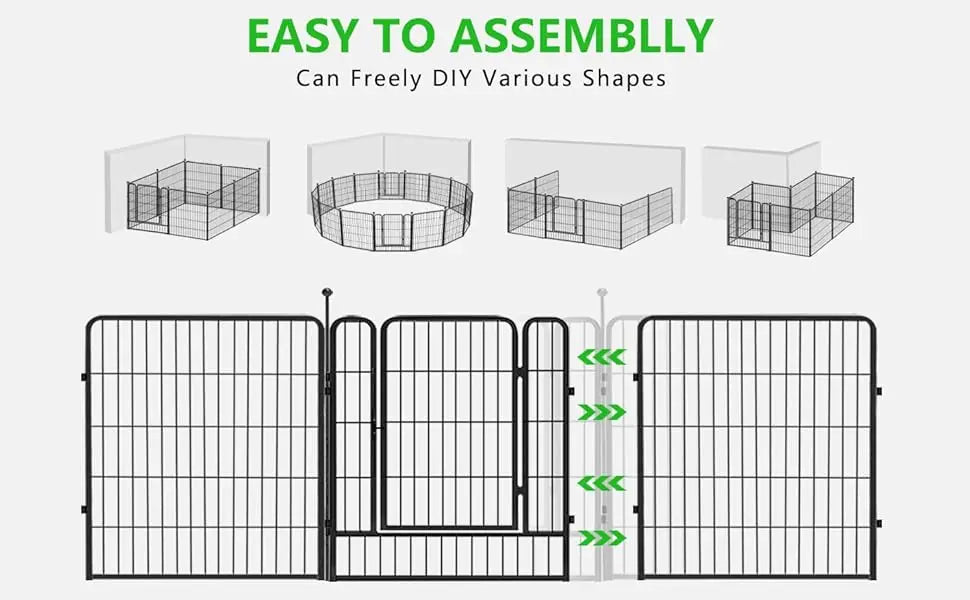 Garden Metal Fence 46ft (L)×32in(H) 20 Panels Heavy