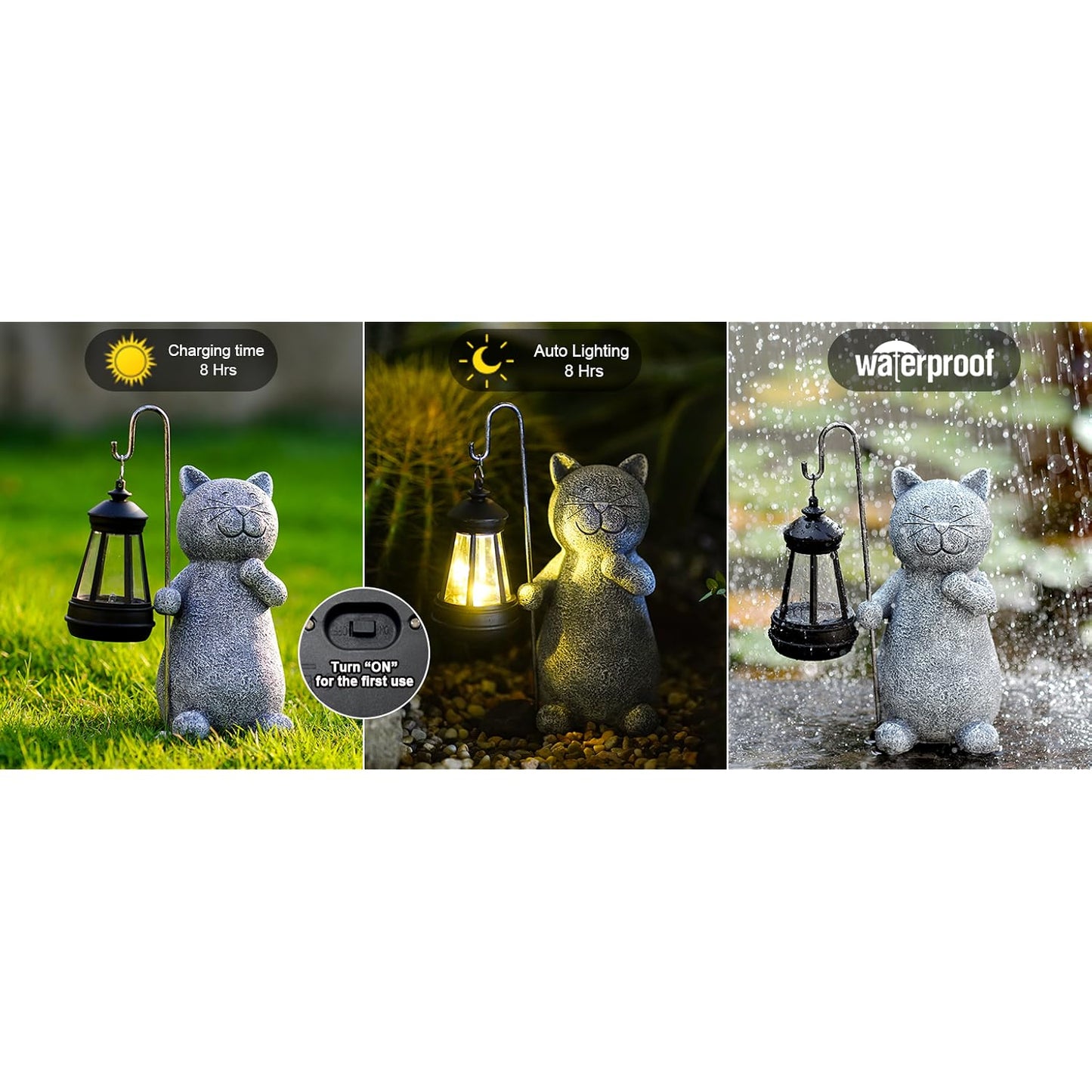 Solar Garden Decor Statues Figurine