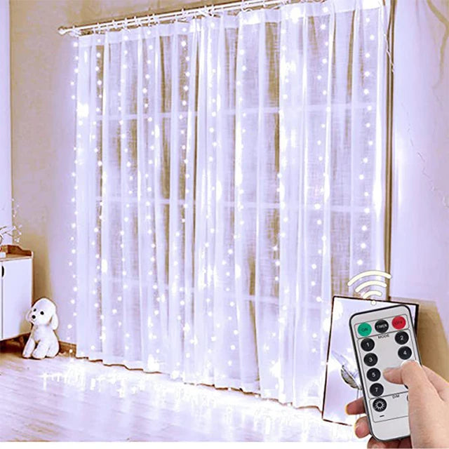 Outdoor LED Curtain Lights - Waterproof Rainbow Festival Decoration